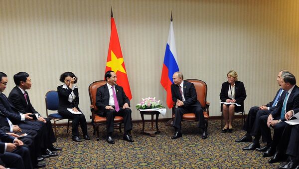 Tổng thống Nga Vladimir Putin và Chủ tịch Việt Nam Trần Đại Quang - Sputnik Việt Nam