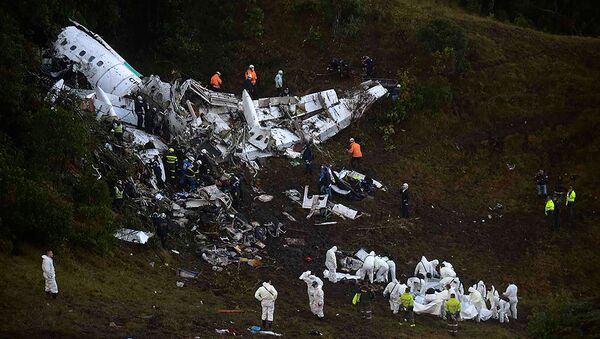 Спасатели на месте падения самолета авиакомпании Lamia Bolivia  в Колумбии - Sputnik Việt Nam