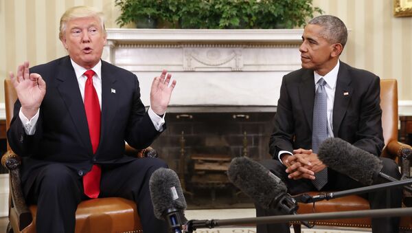  Tổng thống đương nhiệm Barack Obama và ông Donald Trump - Sputnik Việt Nam
