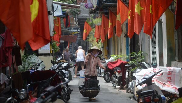 Hà Nội. Nhà nhà treo cờ Tổ quốc đón Tết Nguyên đán - Sputnik Việt Nam