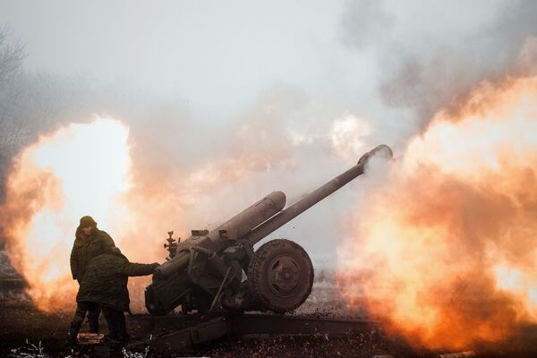 Dân quân của Cộng hòa Nhân dân Donetsk trên tuyến đầu trong vùng lân cận Debaltsevo tỉnh Donetsk - Sputnik Việt Nam