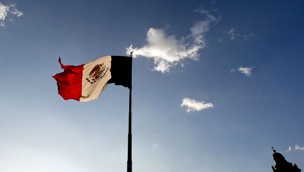 A Mexican flag flutters at the Zocalo square in Mexico City, on April 29, 2009. The World Health Organisation raised its flu alert to phase five out of six, WHO chief Margaret Chan said, signalling that a pandemic was imminent following the swine flu outbreak. - Sputnik Việt Nam