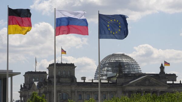 Flags of Germany, Russia and the EU. (File) - Sputnik Việt Nam