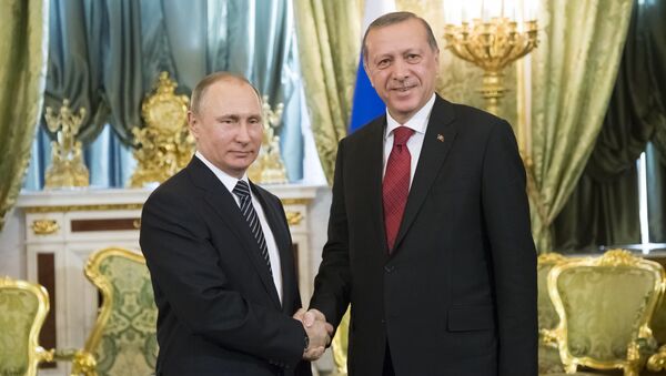 Tổng thống Putin với người đồng cấp Thổ Nhĩ Kỳ Tayyip Erdogan - Sputnik Việt Nam