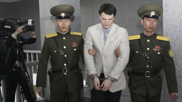Sinh viên Mỹ Otto Warmbier đang bị tù ở Triều Tiên. - Sputnik Việt Nam