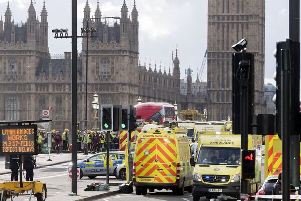 London. Cảnh sát phong tỏa tòa nhà Quốc hội Anh sau vụ khủng bố. - Sputnik Việt Nam