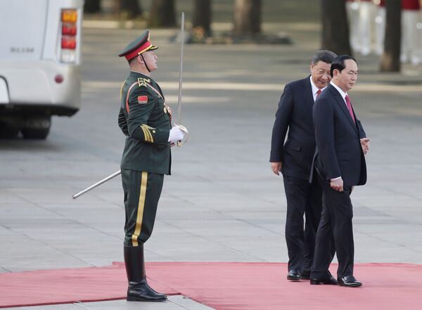 Chủ tịch Tập Cận Bình đón Chủ tịch Trần Đại Quang tại Bắc Kinh - Sputnik Việt Nam