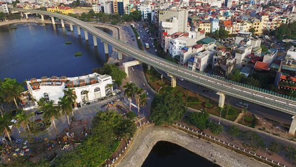 Tuyến đường sắt Cát Linh - Hà Đông đi qua đoạn Hoàng Cầu - Sputnik Việt Nam