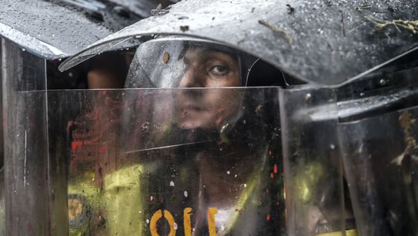 Venezuela. Cảnh sát trong thời gian diễn ra biểu tình phản đối ở thủ đô Caracas. - Sputnik Việt Nam