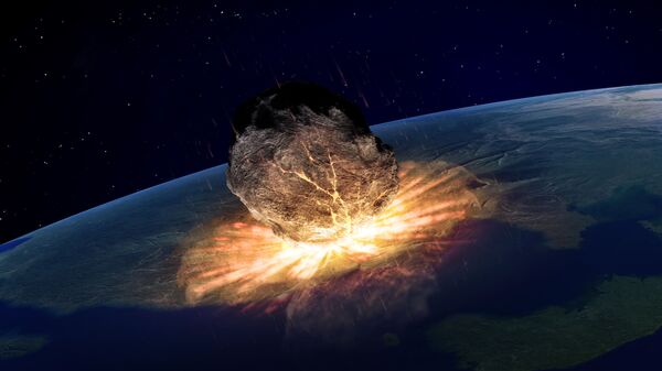 Иллюстрация падения астероида на Землю  - Sputnik Việt Nam