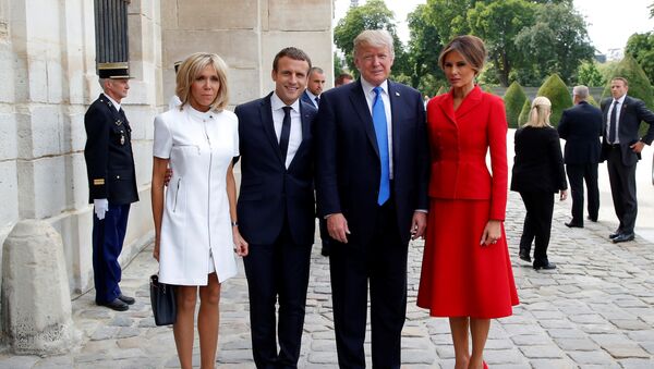 Emmanuel Macron, Brigitte Macron, Donald Trump, Melania Trump - Sputnik Việt Nam