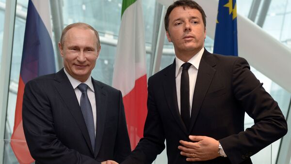 Matteo Renzi  và  Vladimir Putin - Sputnik Việt Nam