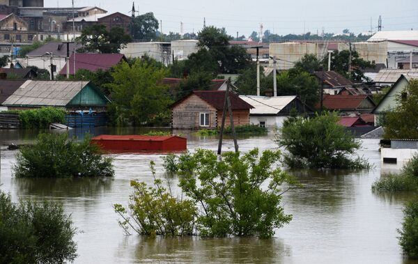 Trong khu vực Primorsky của LB Nga đang có lũ. Thành phố Ussuriysk bị ngập lụt. - Sputnik Việt Nam