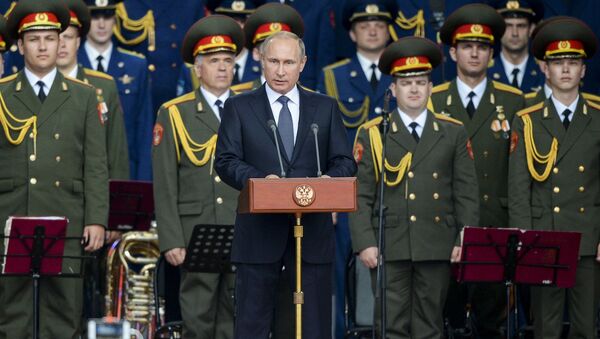 Tổng thống Nga Putin tham dự khai mạc Diễn đàn quốc tế Quân đội-2015 - Sputnik Việt Nam