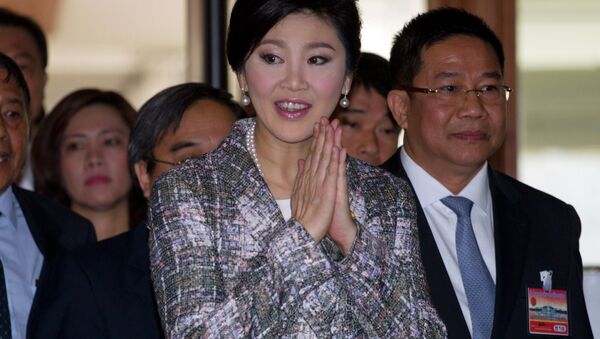 Thailand's former Prime Minister Yingluck Shinawatra arrives at parliament in Bangkok, Thailand Thursday, Jan. 22, 2015 - Sputnik Việt Nam