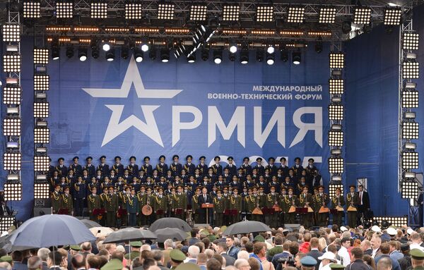 Tổng thống Nga Vladimir Putin tại Lễ khai mạc Diễn đàn Quốc tế “Quân đội – 2015” - Sputnik Việt Nam