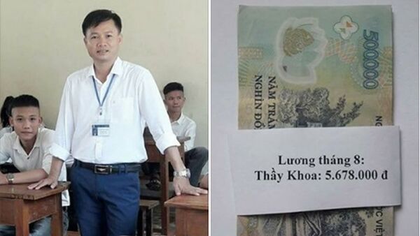 Câu chuyện về 'số lương đẹp' của thầy Nguyễn Đăng Khoa đang thu hút hàng nghìn lượt thích và bình luận. - Sputnik Việt Nam
