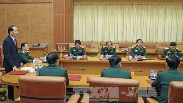Chủ tịch Nước Trần Đại Quang làm việc với lãnh đạo Bộ Quốc phòng - Sputnik Việt Nam