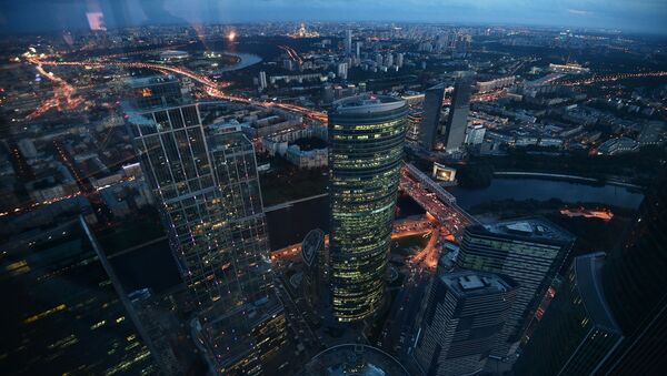 Quang cảnh từ tầng 89 của Tháp Liên bang-Đông của khu Moscow City, nơi mà đài quan sát cao nhất Châu Âu”PANORAMA-360” đang được xây dựng - Sputnik Việt Nam