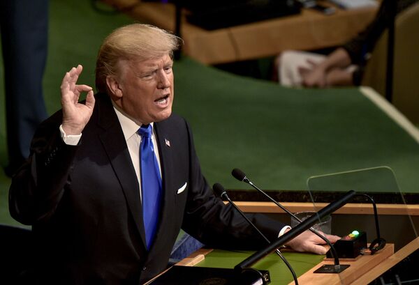 Tổng thống Hoa Kỳ Donald Trump phát biểu tại cuộc họp Đại hội đồng LHQ ở New York - Sputnik Việt Nam