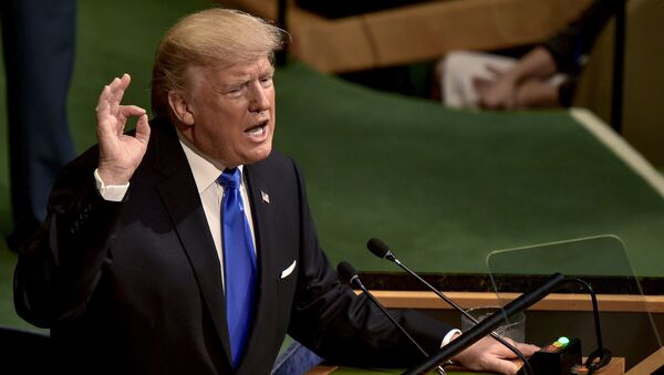 Tổng thống Hoa Kỳ Donald Trump phát biểu tại cuộc họp Đại hội đồng LHQ ở New York - Sputnik Việt Nam
