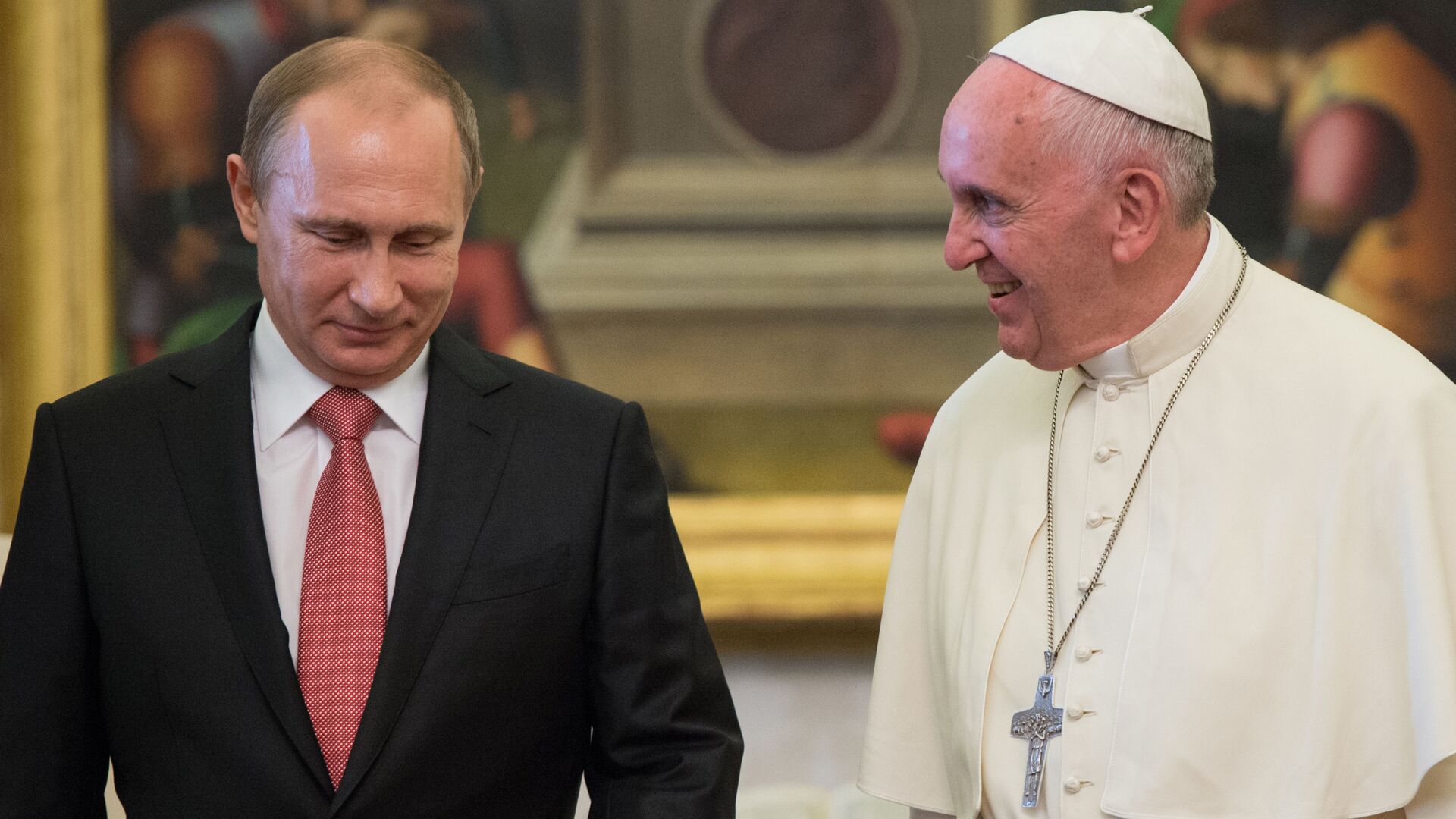 Tổng thống Nga Vladimir Putin và Đức Giáo Hoàng Francis trong cuộc gặp tại Vatican - Sputnik Việt Nam, 1920, 14.06.2022