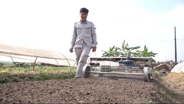 Nông dân Việt chế robot gieo hạt tự động (Video) - Sputnik Việt Nam