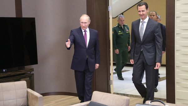 Ngày 20/11, Tổng thống Liên bang Nga Vladimir Putin đã hội đàm với Tổng thống Syria Bashar Assad, đang ở thăm và làm việc tại Nga - Sputnik Việt Nam