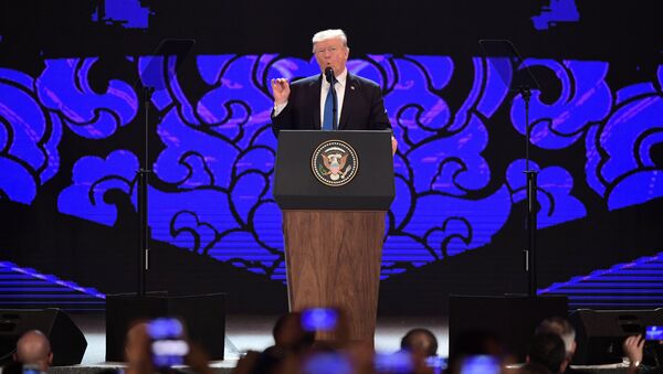 Tổng thống Hoa Kỳ Donald Trump phát biểu tại Hội nghị Thượng đỉnh Doanh nghiệp APEC 2017 - Sputnik Việt Nam