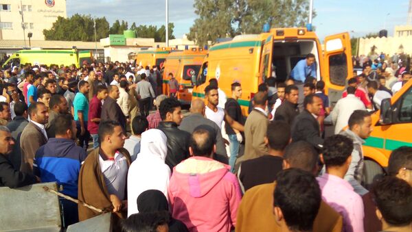 Эвакуация пострадавших в результате теракта в мечете эр-Роуда на севере Синая, Египет - Sputnik Việt Nam