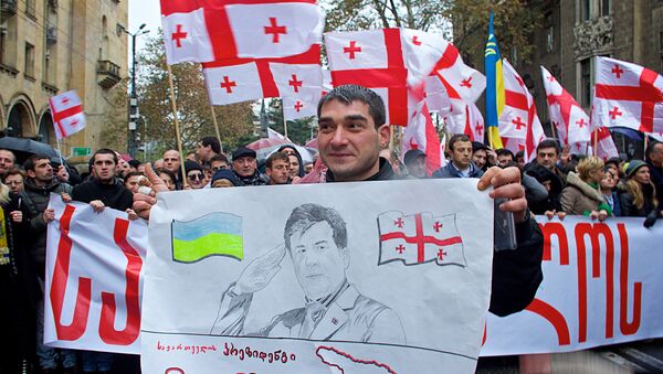 Hàng chục người ủng hộ cựu tổng thống Gruzia Saakashvili - Sputnik Việt Nam