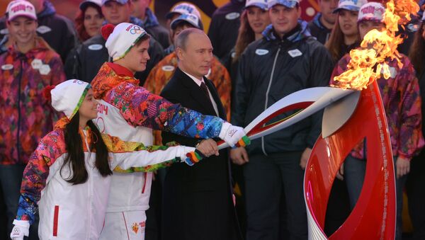 Tổng thống Nga Vladimir Putin tại Thế vận hội mùa đông 2014 tại Sochi - Sputnik Việt Nam