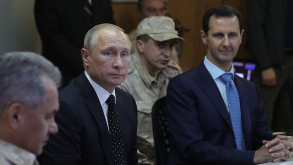 Tổng thống Syria Bashar Assad với Tổng thống Nga Vladimir Putin - Sputnik Việt Nam