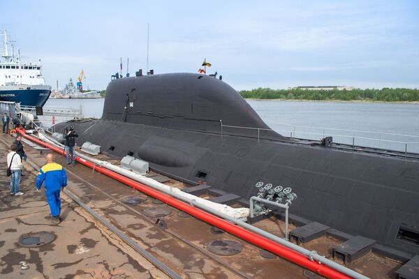 Tàu ngầm hạt nhân  đa năng đầu tiên “Severodvinsk” của đề án 885 “Yashen” ở Severodvinsk - Sputnik Việt Nam