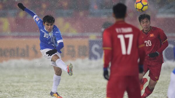 Trận chung kết Asian Cup U-23 giữa các đội tuyển quốc gia Việt Nam và Uzbekistan tại Thường Châu - Sputnik Việt Nam