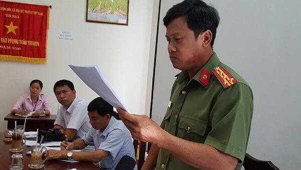 Đại tá Phạm Trung Thành - người phát ngôn Công an tỉnh Kiên Giang - nói cơ quan này đang tìm 2 người bị bêu tên để xin lỗi - Sputnik Việt Nam