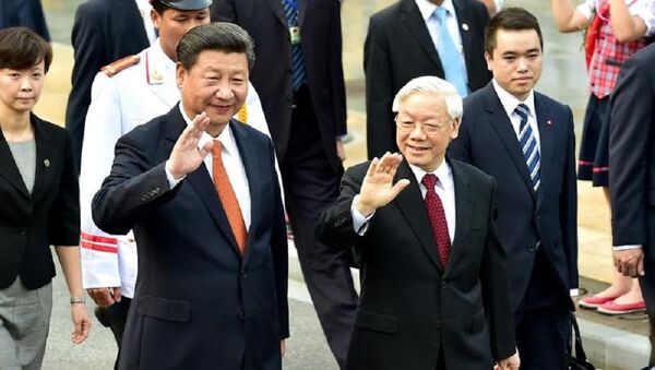 Tổng bí thư Nguyễn Phú Trọng đón chính thức Tổng bí thư, Chủ tịch nước Trung Quốc Tập Cận Bình - Sputnik Việt Nam