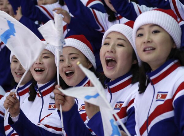 Người hâm mộ Bắc Triều Tiên tại Thế vận hội mùa đông XXIII ở Pyeongchang - Sputnik Việt Nam