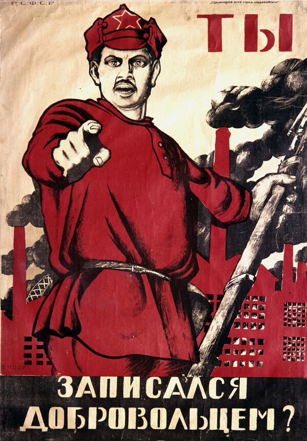 Áp phích của họa sĩ Dmitry Moor (Dmitry Orlov) Bạn đã đăng ký tình nguyện quân chưa? (1920). - Sputnik Việt Nam