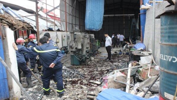 Hiện trường vụ nổ khiến 2 người nhập viện. - Sputnik Việt Nam