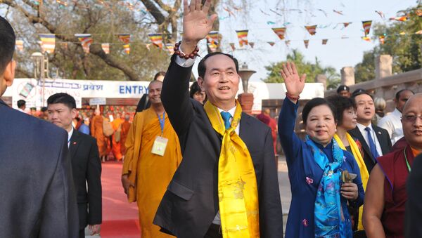 Chủ tịch Việt Nam Trần Đại Quang và vợ ông ở Ấn Độ - Sputnik Việt Nam