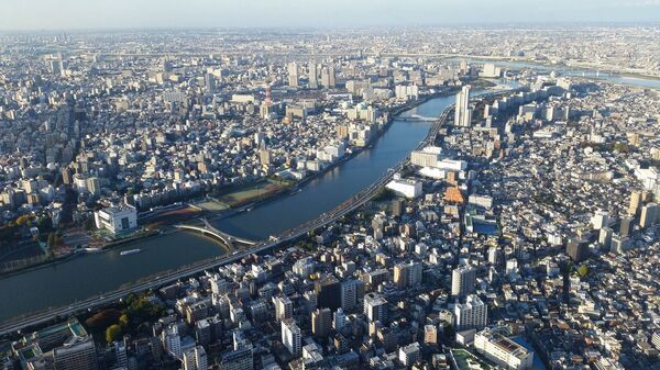 Quang cảnh thành phố Tokyo và sông Sumida ở Nhật Bản - Sputnik Việt Nam
