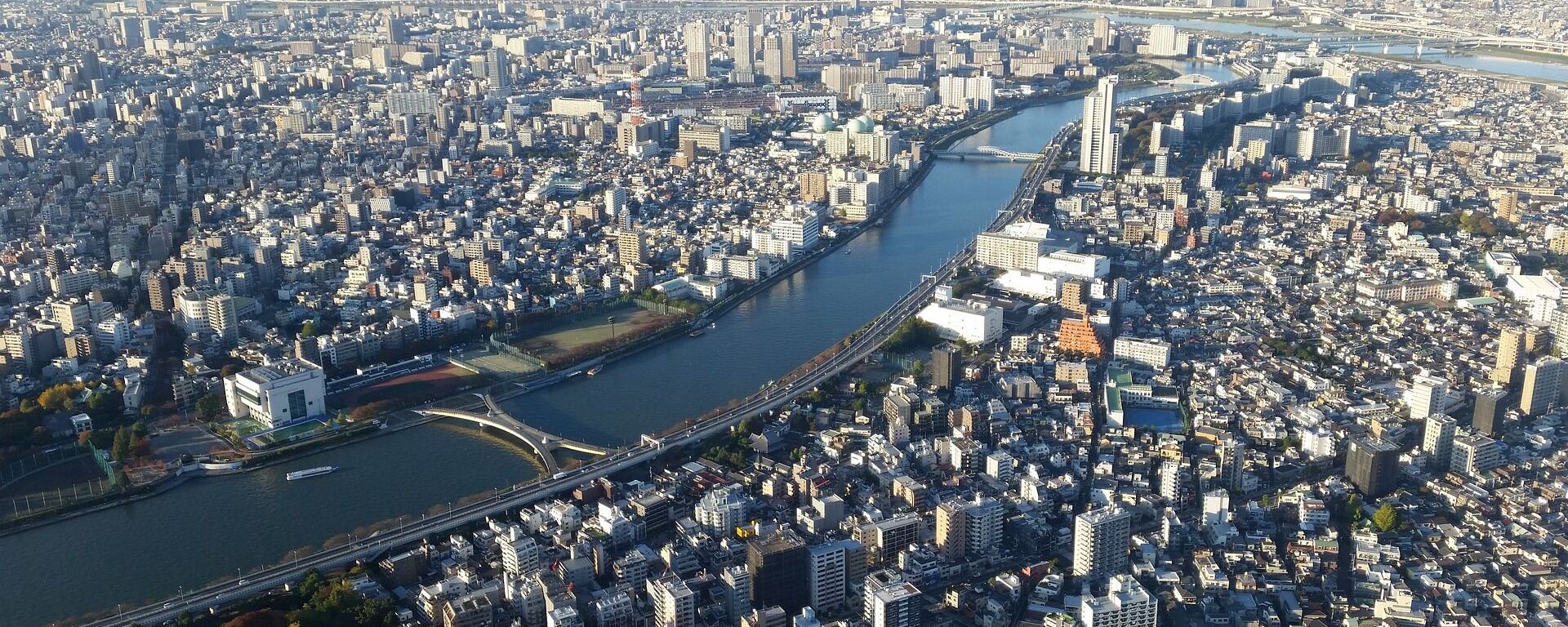 Quang cảnh thành phố Tokyo và sông Sumida ở Nhật Bản - Sputnik Việt Nam, 1920, 27.08.2023