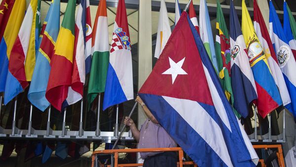 Cắm cờ Cuba tại Bộ Ngoại giao Hoa Kỳ, Washington - Sputnik Việt Nam