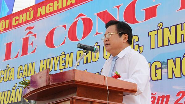 Ông Đinh Khoa Toàn, Chủ tịch UBND huyện Phú Quốc phát biểu tại Lễ công bố. - Sputnik Việt Nam