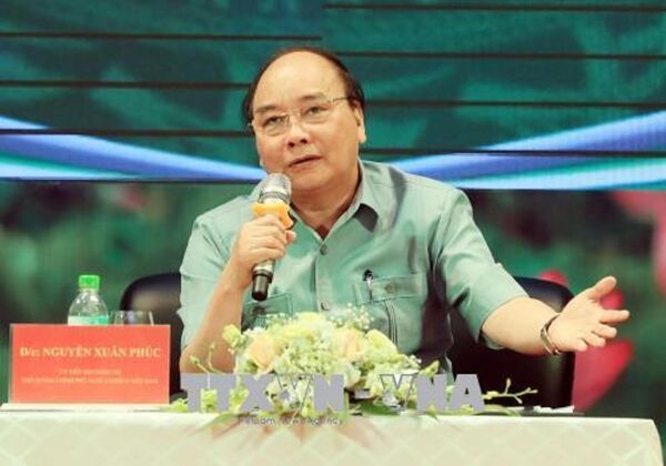 Thủ tướng Nguyễn Xuân Phúc phát biểu tại buổi đối thoại. Thủ tướng Nguyễn Xuân Phúc phát biểu tại buổi đối thoại. - Sputnik Việt Nam