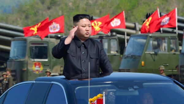 Лидер Северной Кореи Ким Чен Ын на смотре артиллерийских пусковых установок - Sputnik Việt Nam