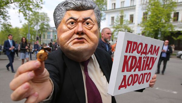 Những người tham gia hoạt động phản đối chống Tổng thống đương nhiệm của Ukraina Piotr Poroshenko - Sputnik Việt Nam