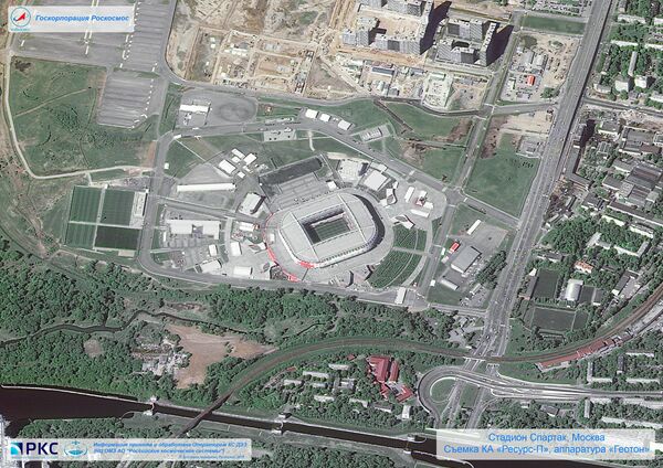 Hình ảnh do bộ máy vũ trụ Nga Resurs-P chụp sân vận động “Spartak” ở Matxcơva dành cho World Cup 2018 - Sputnik Việt Nam