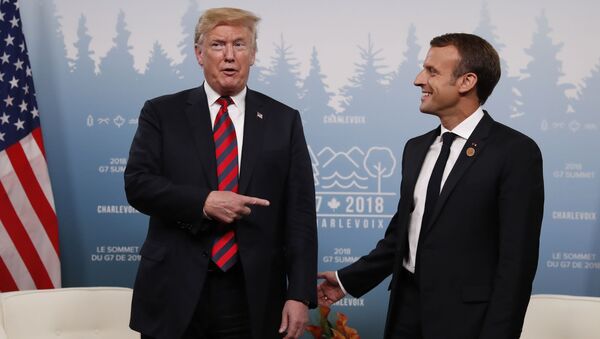 El presidente de EEUU, Donald Trump, junto a su homólogo francés, Emmanuel Macron - Sputnik Việt Nam